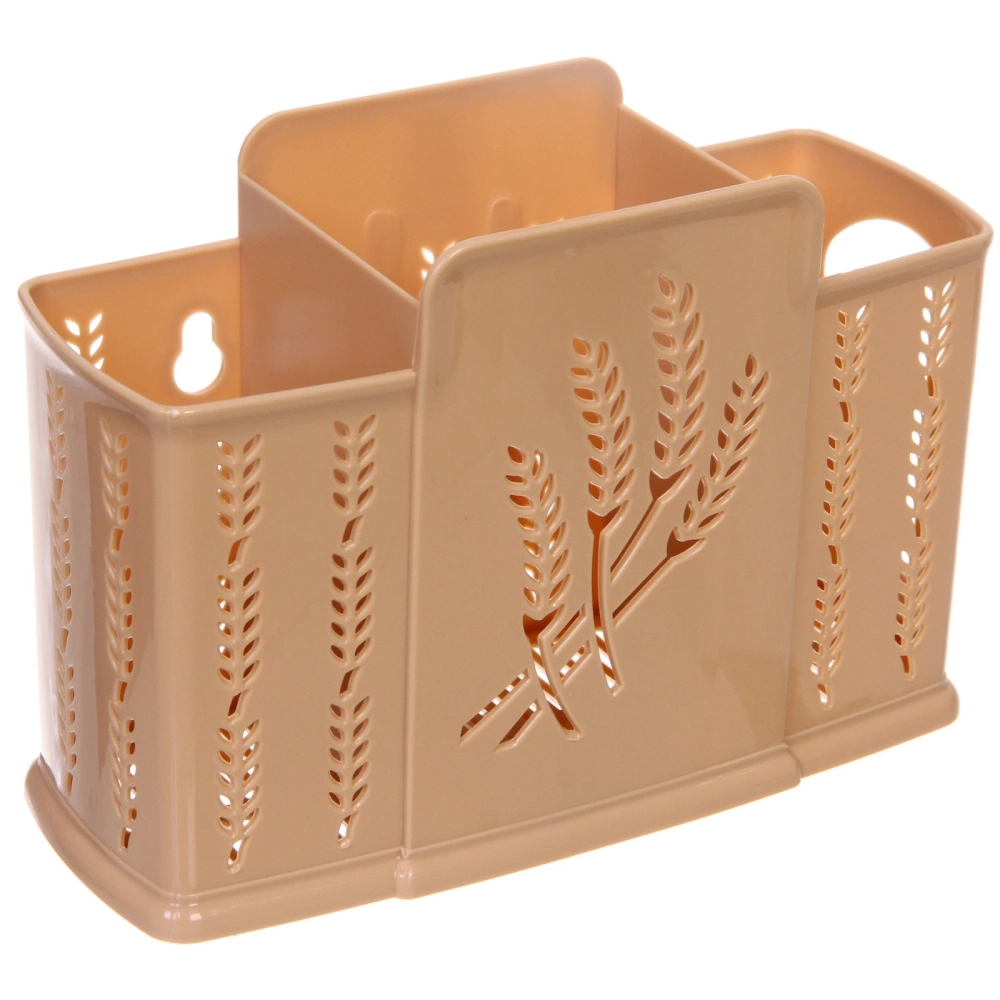 Подставка для столовых приборов пластиковая «Колосок» 19*13*7см 3секции