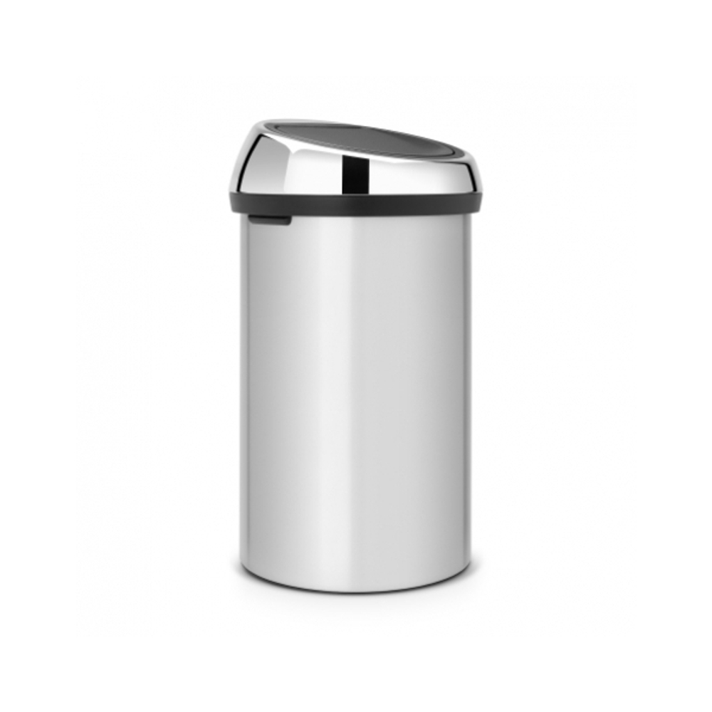 Ведро для мусора Brabantia Touch Bin серый металлик 60л вид сбоку