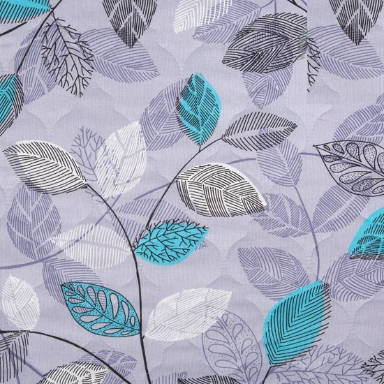 Покрывало-одеяло стеганное Серебряные листья бязь 260x215 см