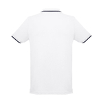 THC ROME WH. Мужское двухцветное хлопковое поло. Белый цвет