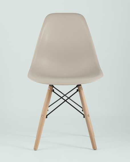 Eames Style DSW бежевый пластик, стальной каркас, натуральный массив бука