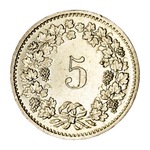 Switzerland, 5 Rappen, 1974 – Libertas Series, XF