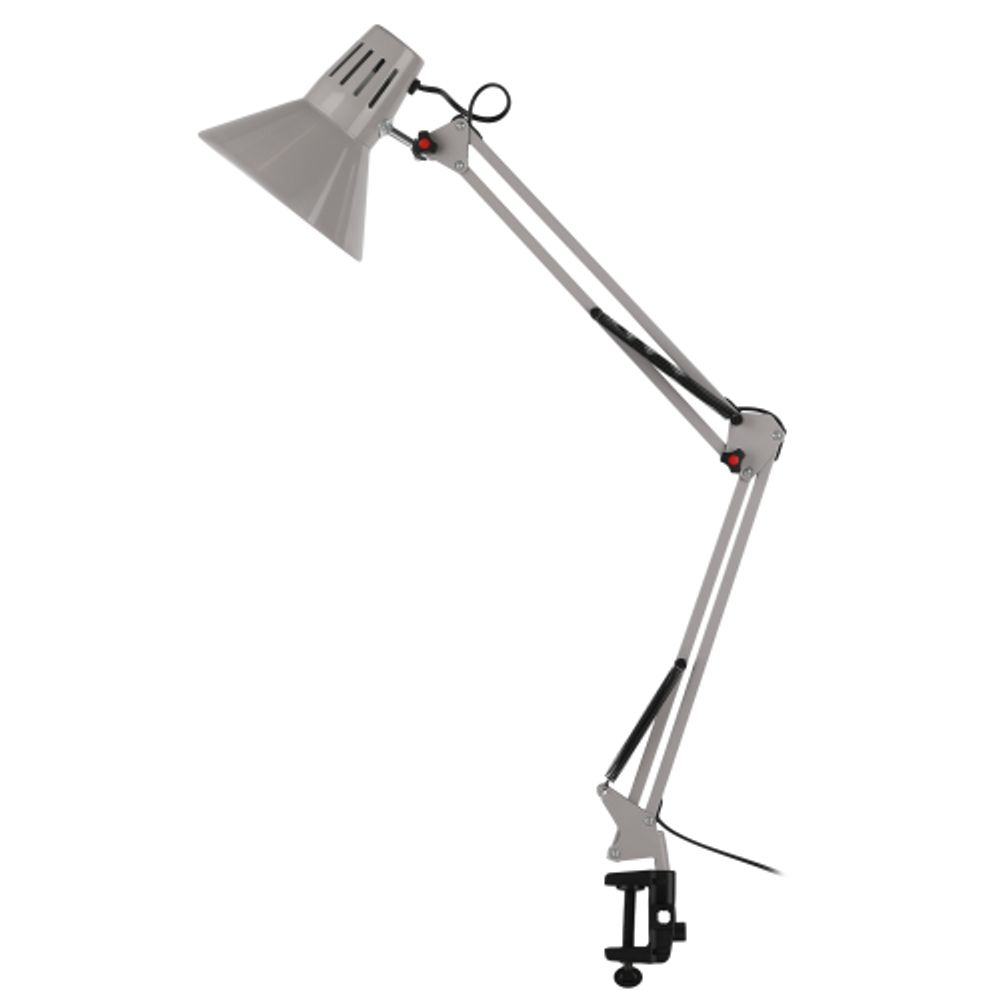 Настольный светильник ЭРА N-121-E27-40W-GY Е27 на струбцине серый