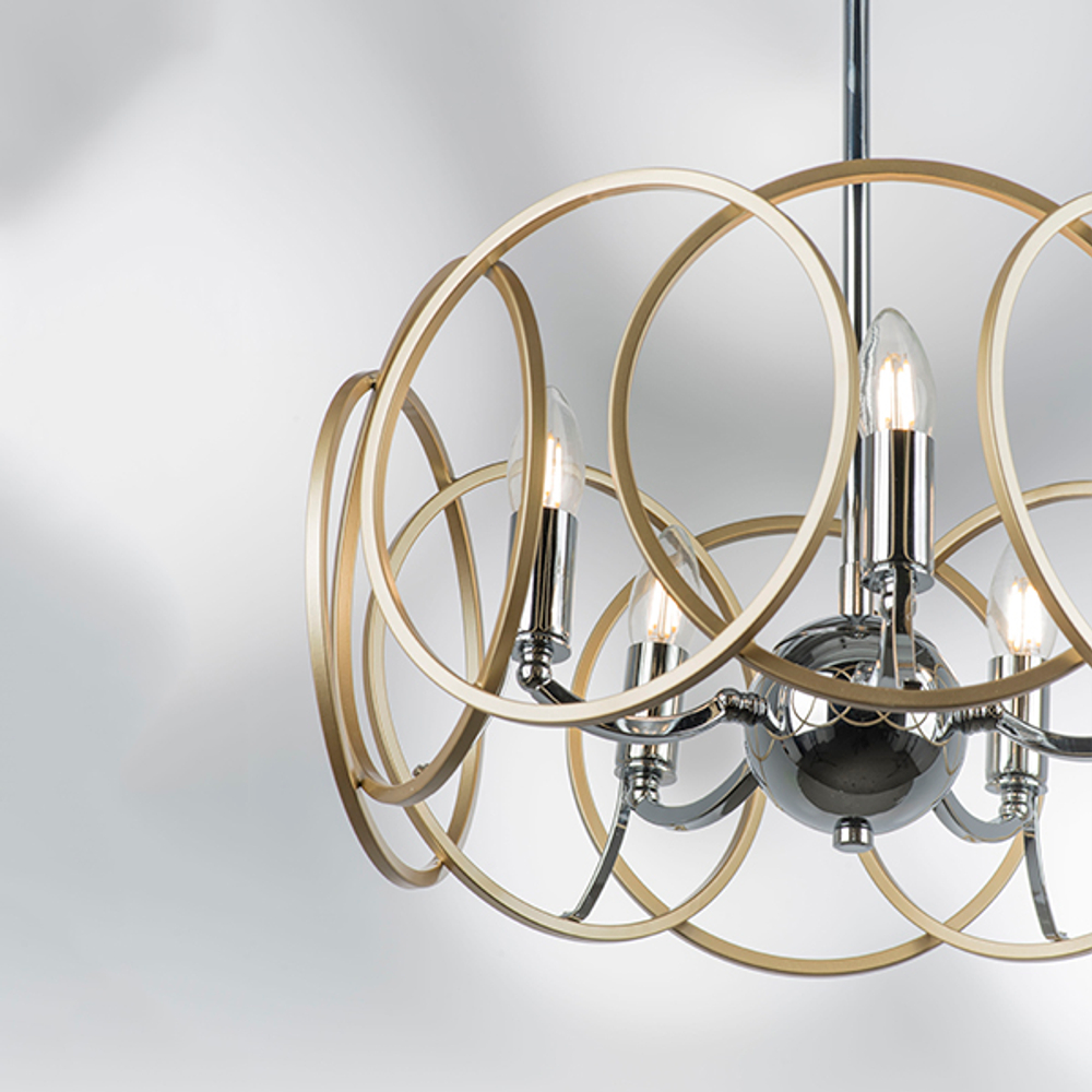 713053 Люстра REGOLO 5х40W E14 ХРОМ/ЗОЛОТО