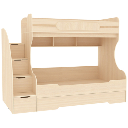 Трехъярусная кровать КарИВи БИГ  Дуб Молочный  Дуб Молочный