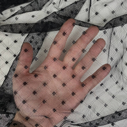 Сетка эластичная черная в горох/геометрия 0,5 х 1,5 м