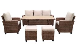 "Мэдисон" обеденная группа из искусственного ротанга, цвет коричневый