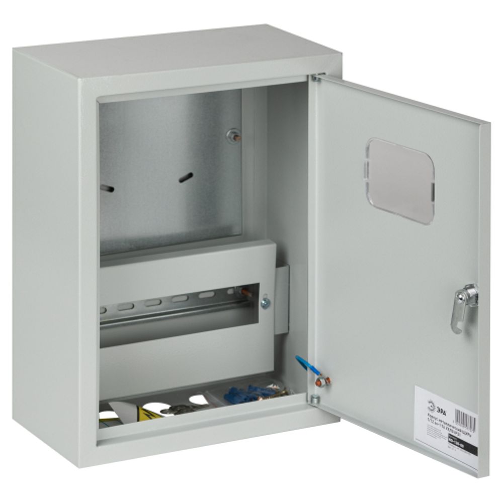 Корпус металлический навесной ЭРА ЩУРН-1/12 (400х300х155) IP31 УХЛЗ серый | Корпуса металлические учетно-распределительные