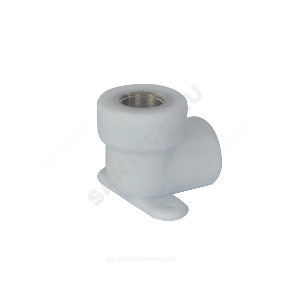 Угольник PP-R комбинированный белый Дн 25х1/2" ВР с креплением PRO VALFEX 10120025-PRO