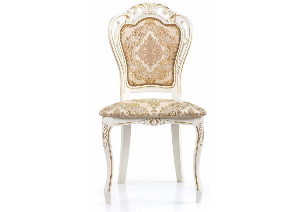 Стул деревянный Woodville Bronte слоновая кость с патиной