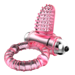 Розовое эрекционное виброкольцо 4,2см с язычком Baile Sweet Vibro Ring BI-014081