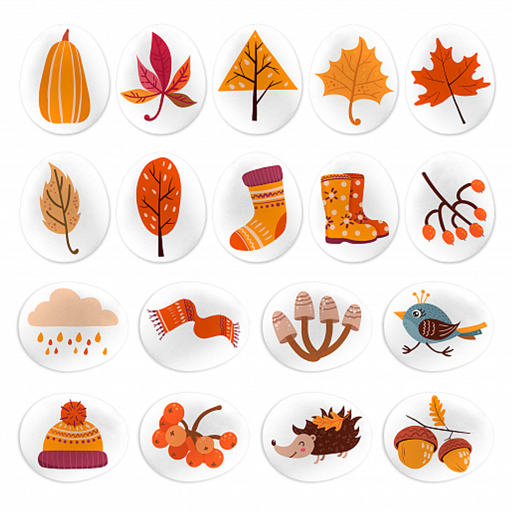 Сахарные фигурки Мини-медальоны ОСЕННЕЕ НАСТРОЕНИЕ, 11 +/- 2г