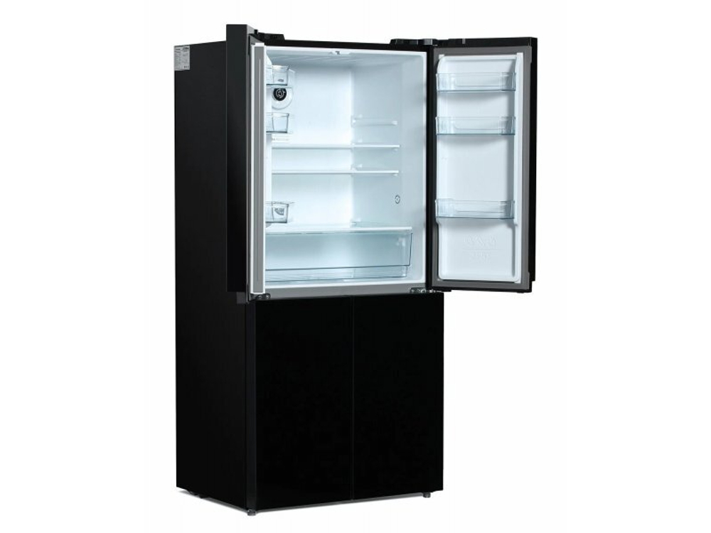 Холодильник трехкамерный Hyundai CM5005F Total No Frost, Side by Side черное стекло