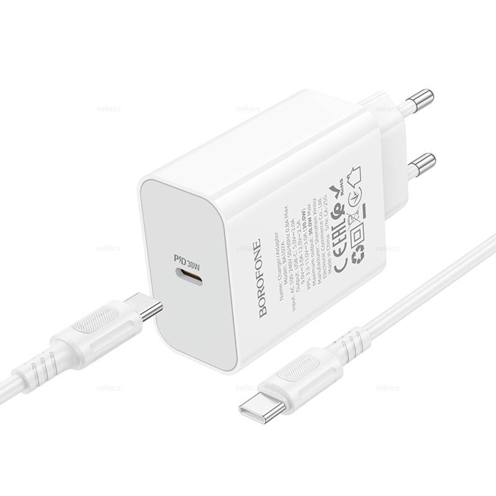 Зарядное устройство на Type-C PD30W Borofone BA107A (white)