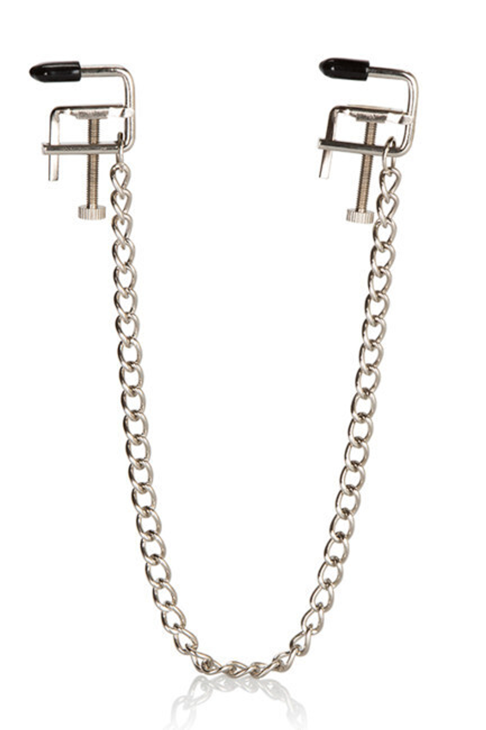 Зажимы на соски с уникальным дизайном в виде тисков Nipple Play Padded Vises (Цвет: Серебристый с черным)