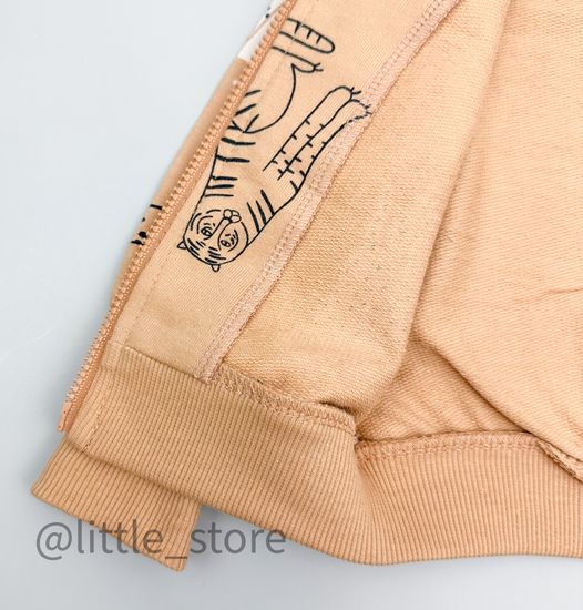 Толстовка из футера "Мир животных" итальянский песок