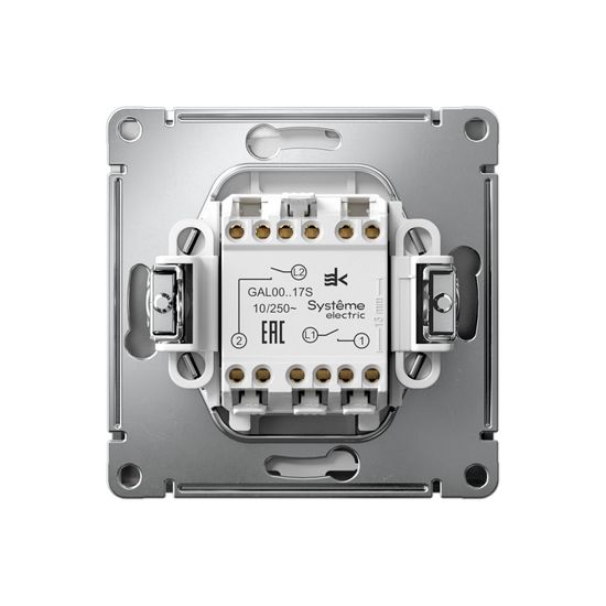 Выключатель кнопочный 2-кл. ArtGallery 10AX быстрозажим. клем. механизм сталь SE GAL000917S