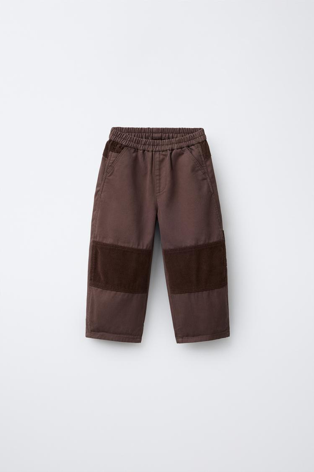 ZARA КОМБИНИРОВАННЫЕ БРЮКИ BALLOON, КОРИЧНЕВЫЙ