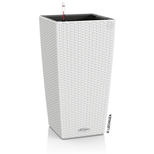 Кашпо Lechuza "Cubico Cottage Complete white" (пластик), 40x40xH75 см