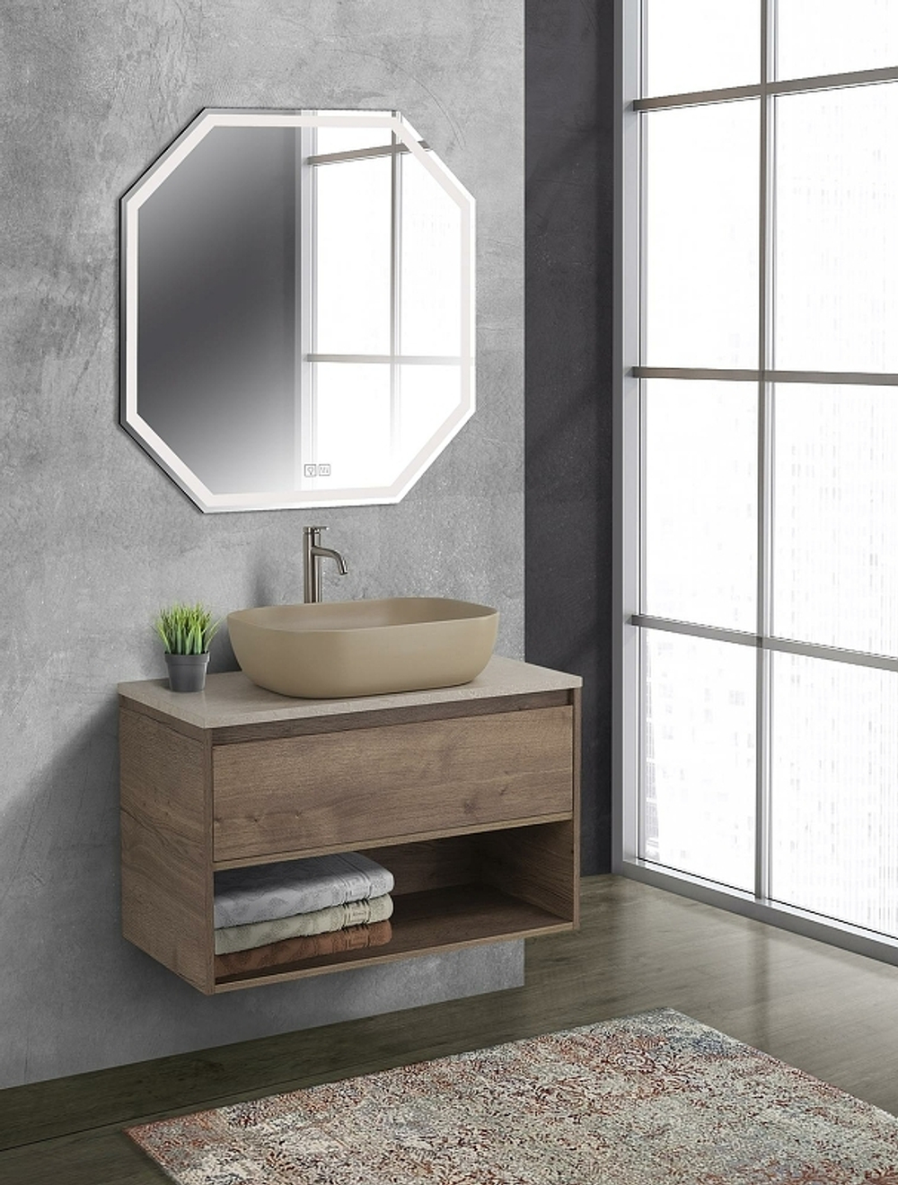 Тумба под раковину BelBagno Kraft 90 KRAFT-900-1C-SO-RT подвесная Rovere Tabacco