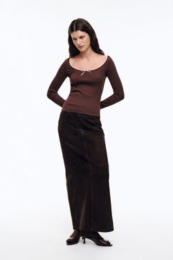 Лонгслив (Girlie), шоколадный