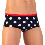 Мужские темно-синие плавки в горошек (Размер: S) (Цвет: темно-синий)