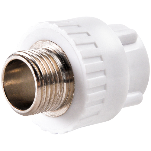 Муфта комбинированная полипропиленовая PPRC НР 32х3/4" РВК, наружная резьба, белая