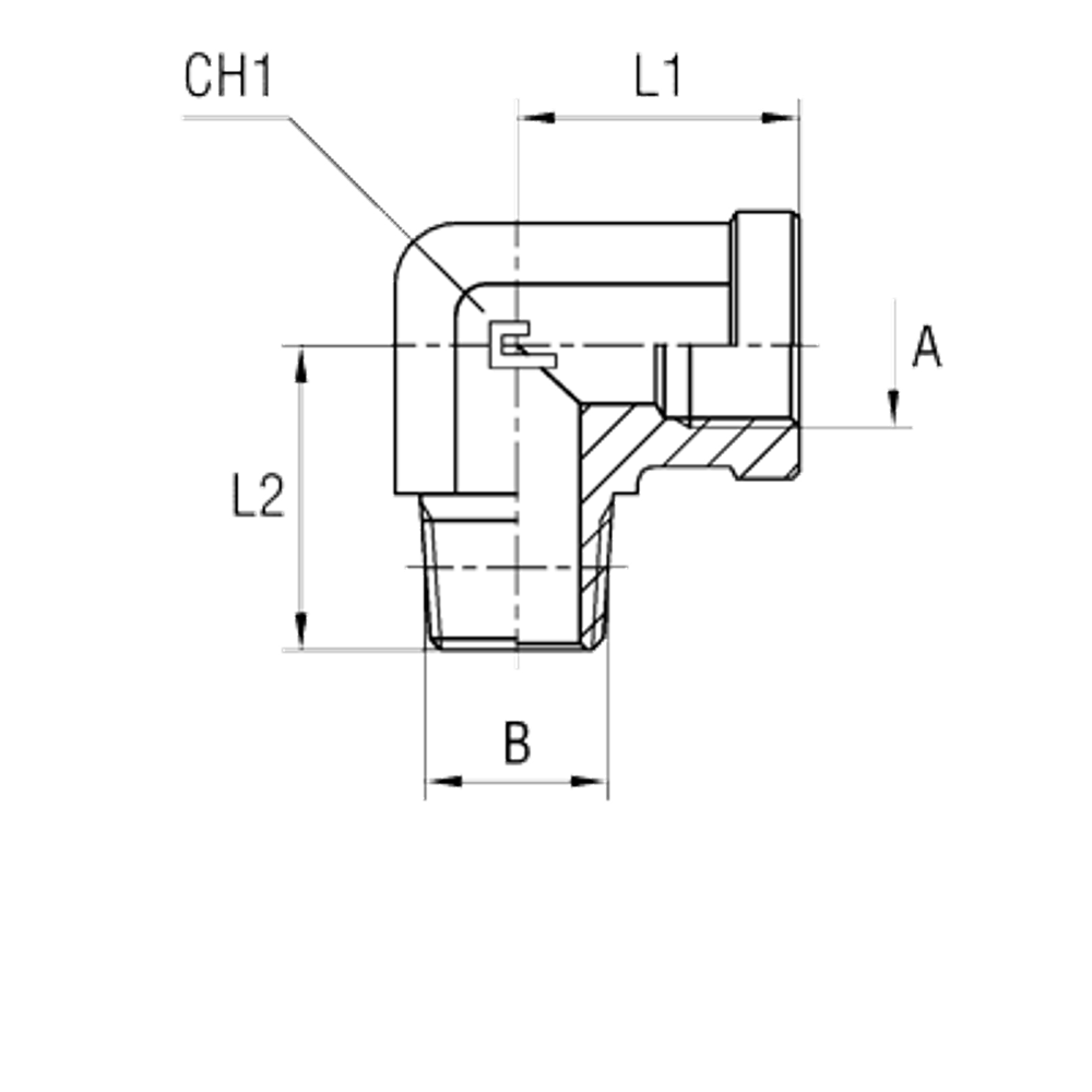 Штуцер FSC90 BSP 3/4" BSPT 3/4"