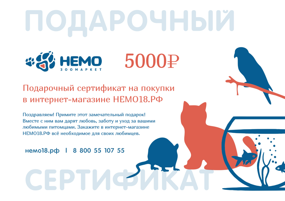 Электронный подарочный сертификат на 5000 р.