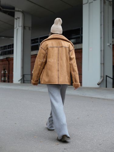 Двусторонняя дубленка на молнии