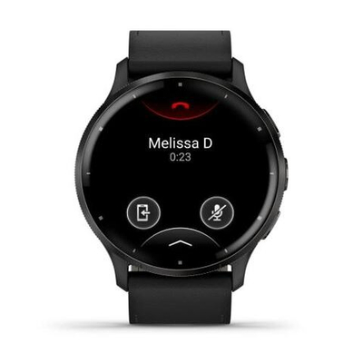 Смарт часы Garmin Venu 3 черные с серым безелем и кожаным ремешком