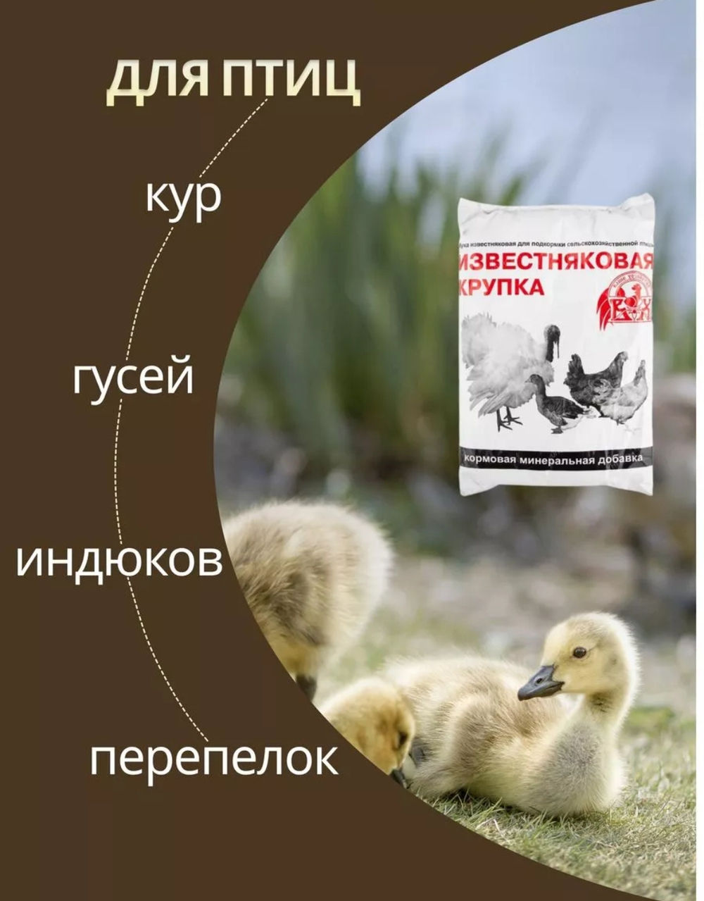 Известняковая крупка для птиц и грызунов, 1 кг