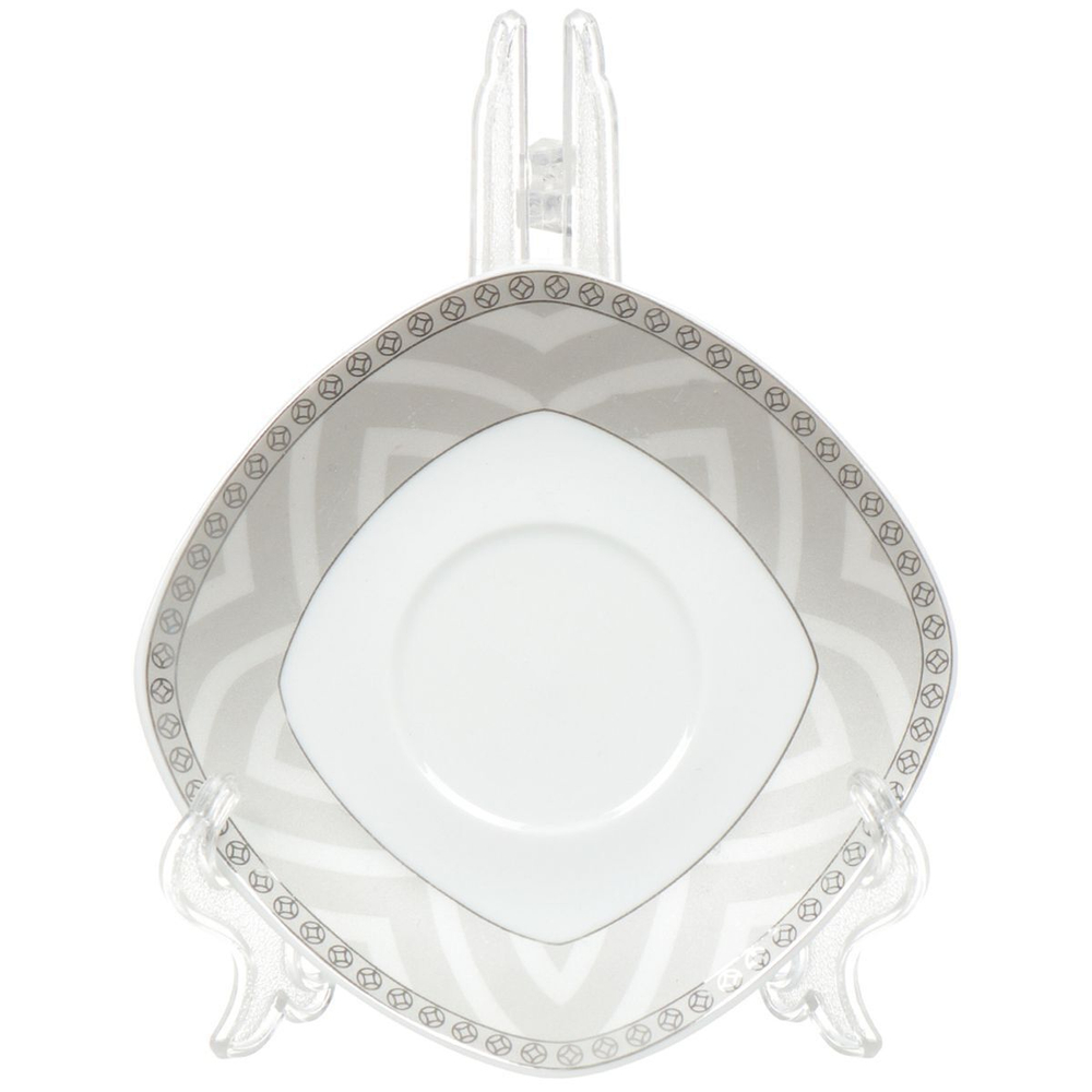 Набор чайный керам, 12 пр, 6 перс, 180 мл, металл подставка, Геометрия, SF13-G04