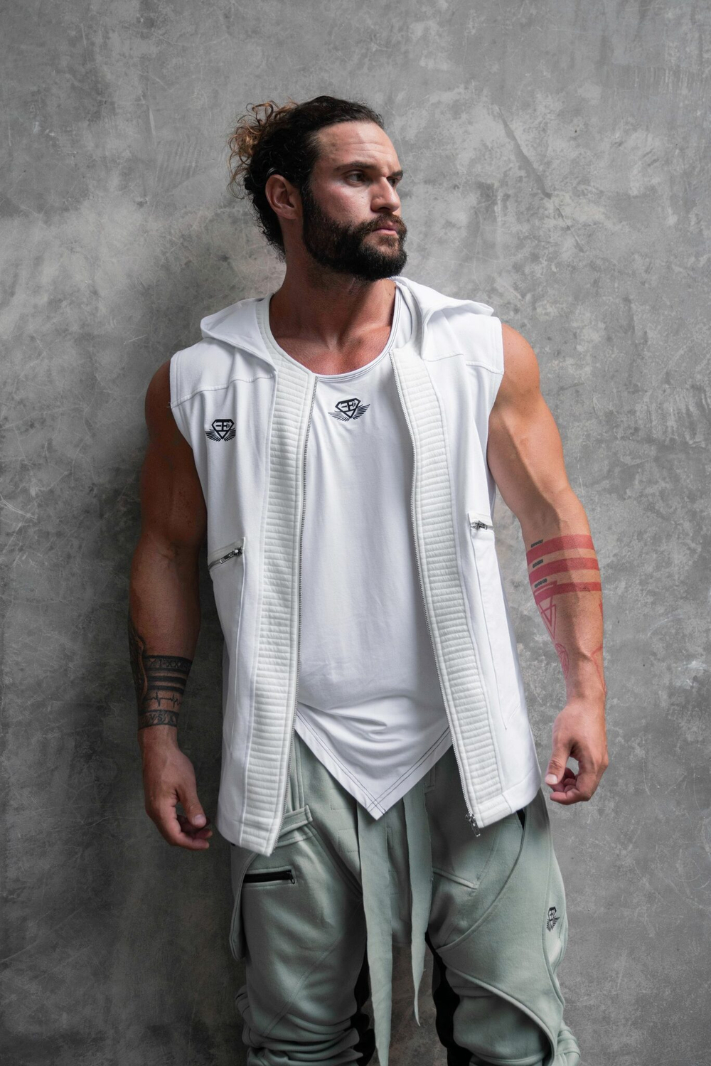 Безрукавка BODY ENGINEERS Atlantis Sleeveless Hoodie White