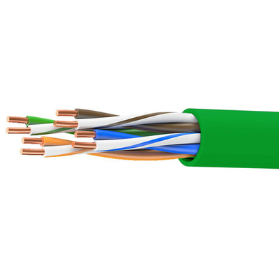 Кабель витая пара кат. 5E неэкранированный U/UTP, 4 пары, нг(А)-LSLTx, цвет внешней оболочки зелёный, коробка 305 м