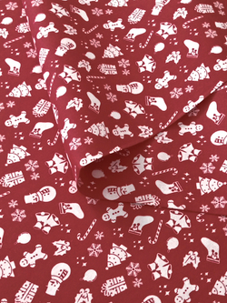 Ткань бязь плательная, рис. "Новогодний рисунок", ширина 150 см, арт. 582