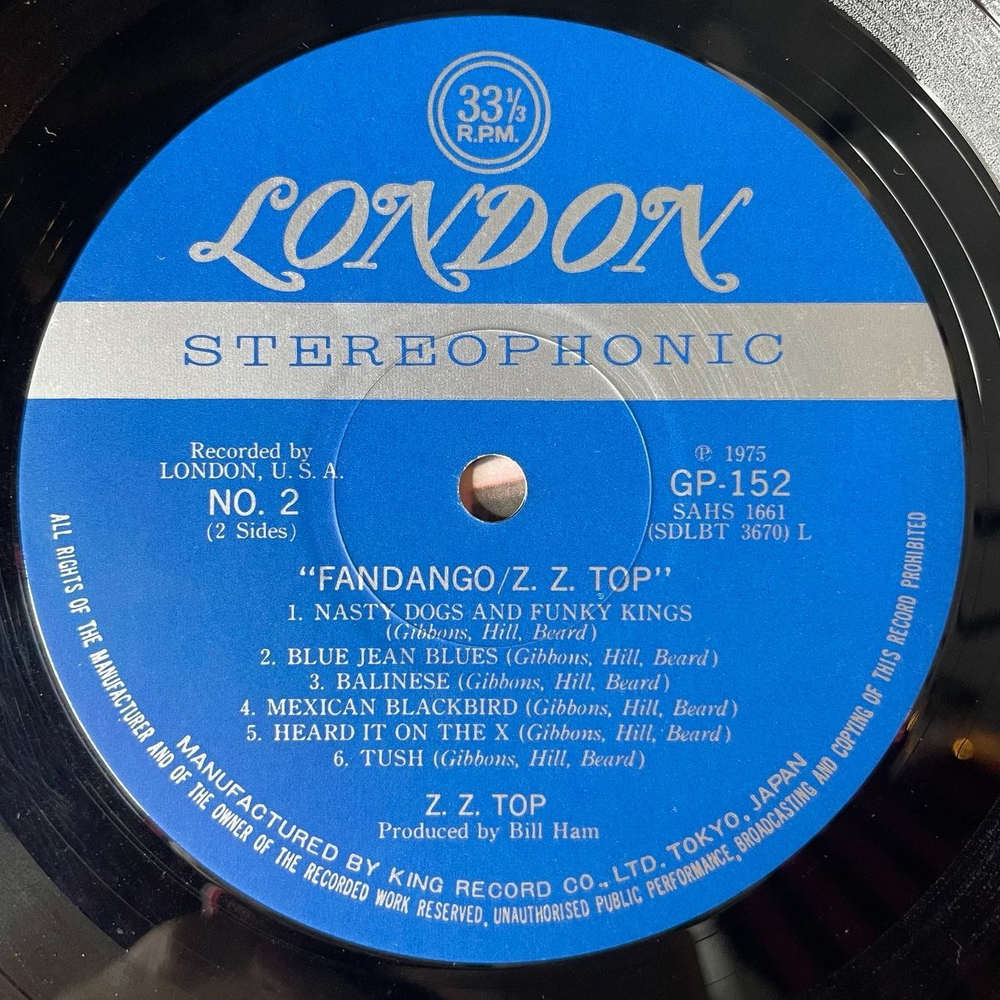 Винтажная виниловая пластинка LP ZZ Top Fandango (Japan 1975) (No Obi) Long Distance Boogie