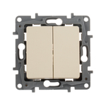 Выключатель 2х-клавишный 10А 250В слоновая кость ETIKA Legrand