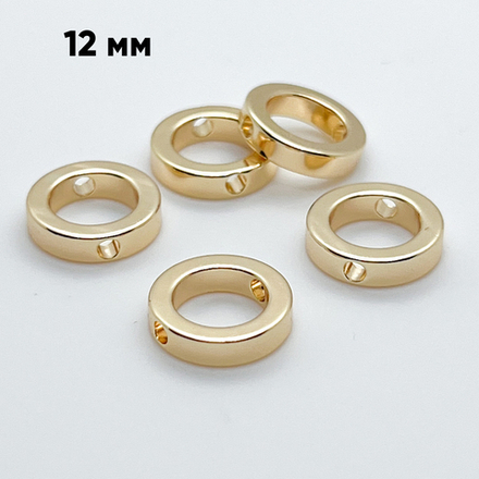Коннектор-рамка Круг, цвет золото, размер 12 мм, внутренний диаметр 8 мм, цена за 1 шт