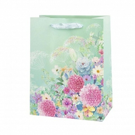 Пакет подарочный Нежная пастель Дизайн №2 с блестками 23*18*10 см