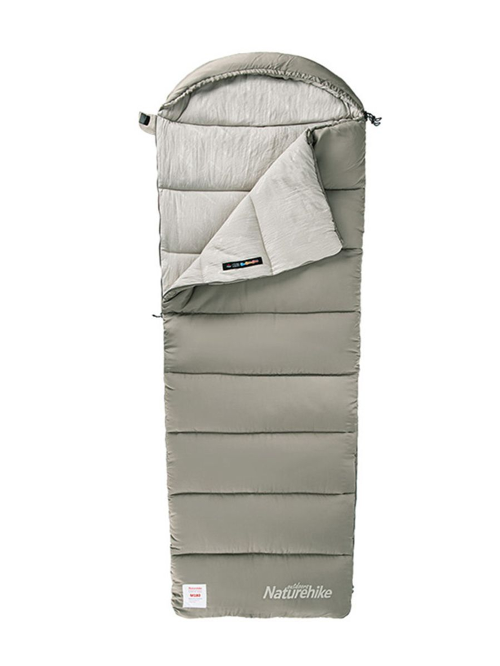 Спальный мешок Naturehike NH20MSD02 M300 ультралёгкий хлопковый с капюшоном весна осень зеленый, молния слева