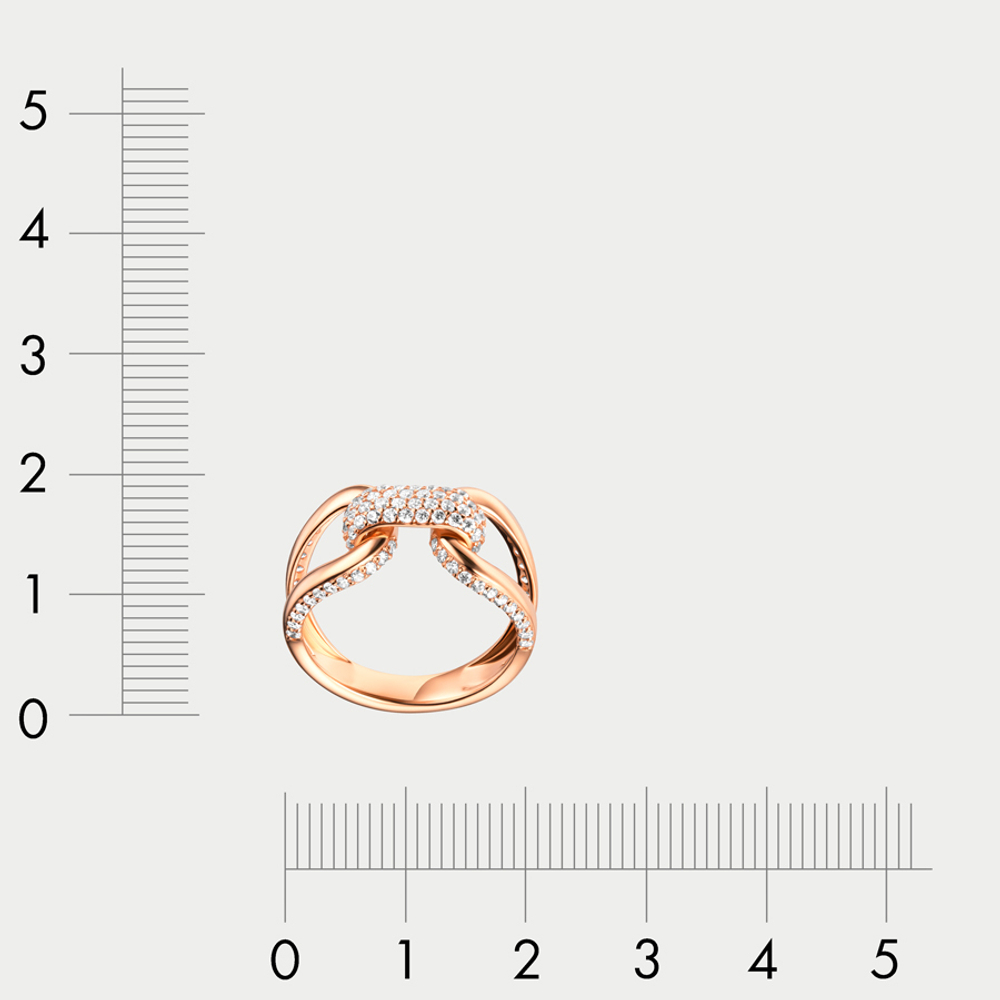 Кольцо женское из розового золота 585 пробы с фианитами (арт. К1364-5101)