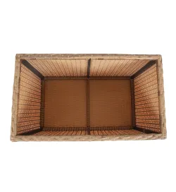 "Лунго" кашпо для цветов большое плетеное из искусственного ротанга, цвет соломенный