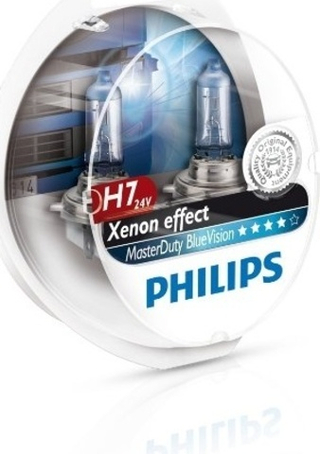 Автолампа H7 24V- 70W Philips (PX26d) Master Duty BlueVision 3500K (кт2шт) #13972MDBVS2 ORIGINAL