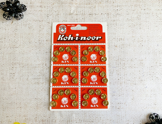 Кнопки KOH-I-NOOR №2 пр-во Чехия, d 0,9 см, золото