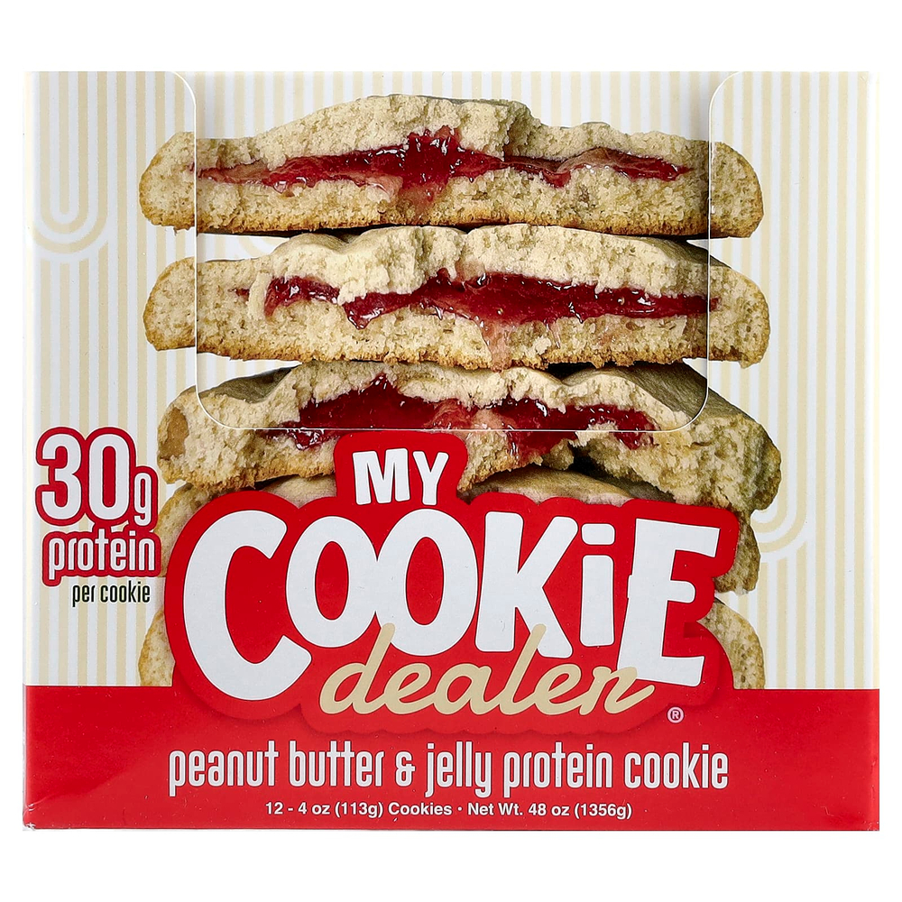 My Cookie Dealer Protein, протеиновое печенье, арахисовая паста и джем, 12 шт. по 113 г (4 унции)