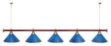 Лампа STARTBILLIARDS 5 пл. (плафоны зеленые,штанга золотая,фурнитура золото)