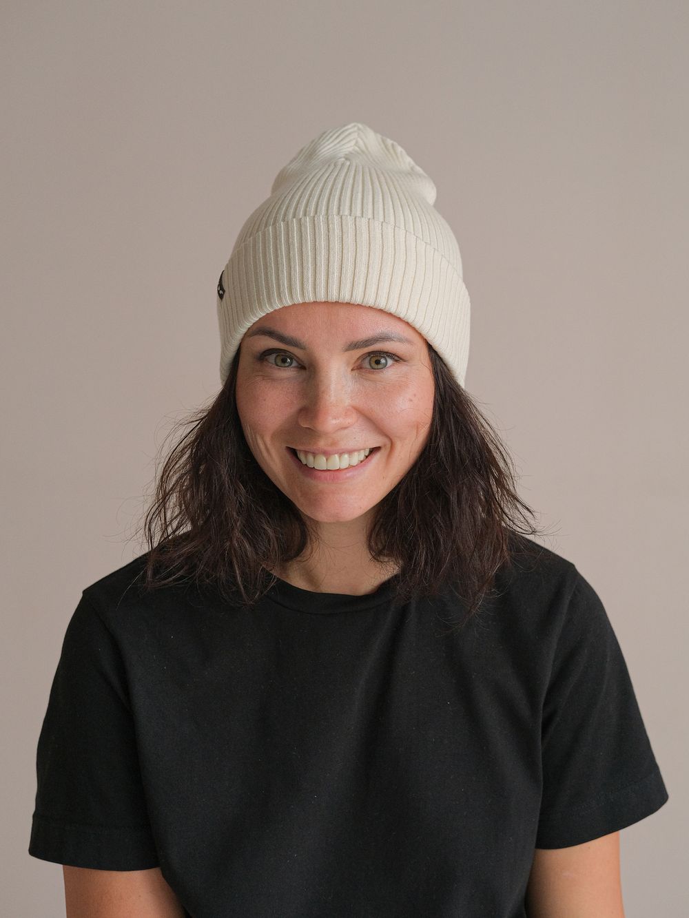 Шапка вязаная весенняя/осенняя МУЛА (МОЛОКО)