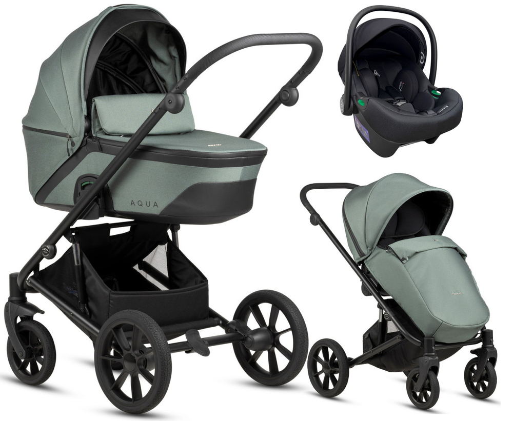 Детская коляска Noordi Aqua V2 3 в 1 с автокреслом Terra Edusky Black 1482842 Fern