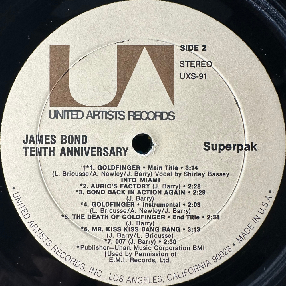 John Barry ‎– James Bond 10th Anniversary 2LP (США 1972г.)